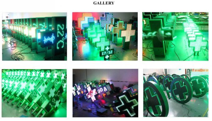 Pharmacy Cross P10 Scrolling LED Sign Dual Color IP65 , Advertising Custom Led Signs 3