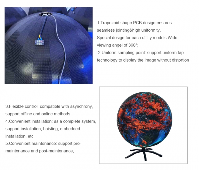 Customized P3 P4 P5 360 degree led screen flexible soft led ball screen LED sphere display 1