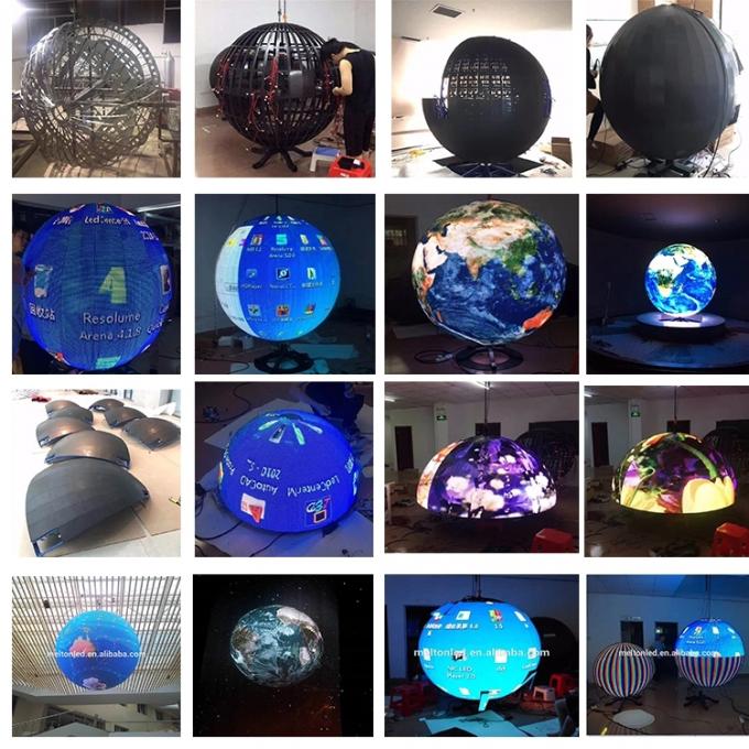 Customized P3 P4 P5 360 degree led screen flexible soft led ball screen LED sphere display 3