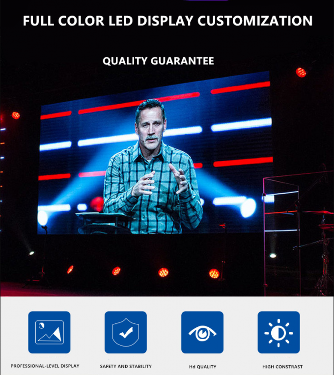 Front Maintenance indoor Full Color LED Display , HD Fixed LED Display 640*480mm Cabinet 0