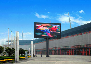 Outdoor Fixed Full Color Led Screen 6000cd/sqm Brightness 2-3 Years Warranty