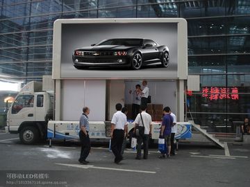 Electronic P10 IP65 1 R,1G,1B 5000K Led Truck Mobile Billboard Screens For Advertising