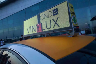 buy RGB p5mm taxi cab roof signs , 1/8 scanning taxi top advertising signs 400w / m2 online manufacturer